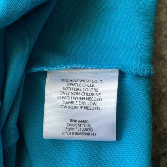 NWT Faded Glory Blue Dress V-Neck Empire Waist Women’s size Large XL Polyester - Picture 5 of 7